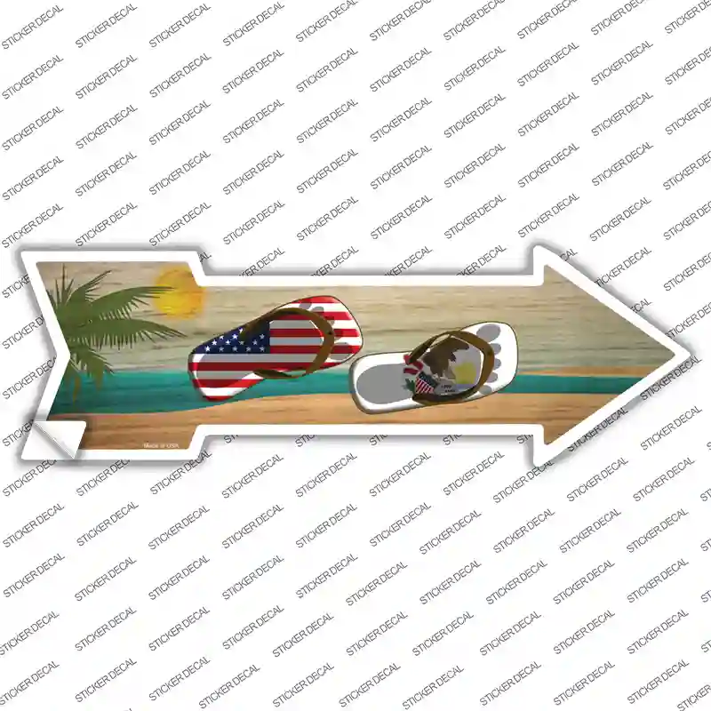 US and Illinois Flag Flip Flop Novelty Arrow Sticker Decal