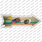 US and Illinois Flag Flip Flop Novelty Arrow Sticker Decal Small