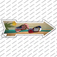 US and Mississippi Flag Flip Flop Novelty Arrow Sticker Decal Small