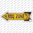 BBQ Zone Left Novelty Arrow Sticker Decal