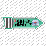 Ski Rentals Novelty Arrow Sticker Decal Small