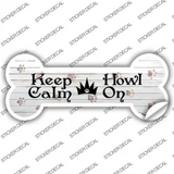 Keep Calm Howl On Novelty Bone Sticker Decal Small