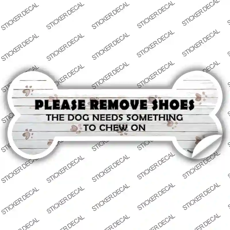 Please Remove Shoes Novelty Bone Sticker Decal Small
