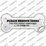 Please Remove Shoes Novelty Bone Sticker Decal Small