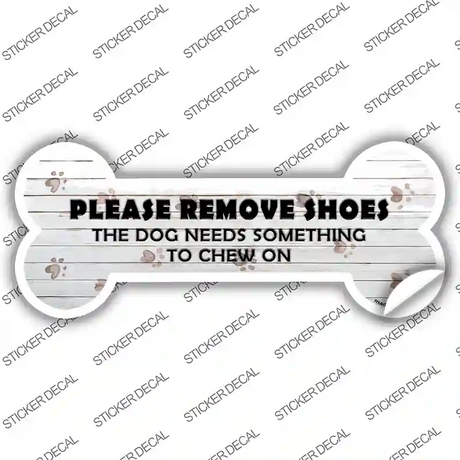 Please Remove Shoes Novelty Bone Sticker Decal Small
