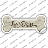 Love and a Dog Novelty Bone Sticker Decal Small