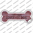 This Farm Loves its Dog Novelty Bone Sticker Decal Small