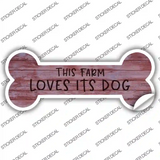 This Farm Loves its Dog Novelty Bone Sticker Decal Small