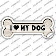 I Love My Dog Novelty Bone Sticker Decal Small