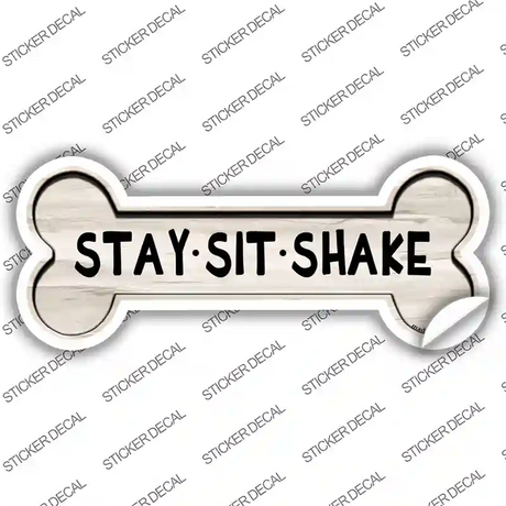 Stay Sit Shake Novelty Bone Sticker Decal Small