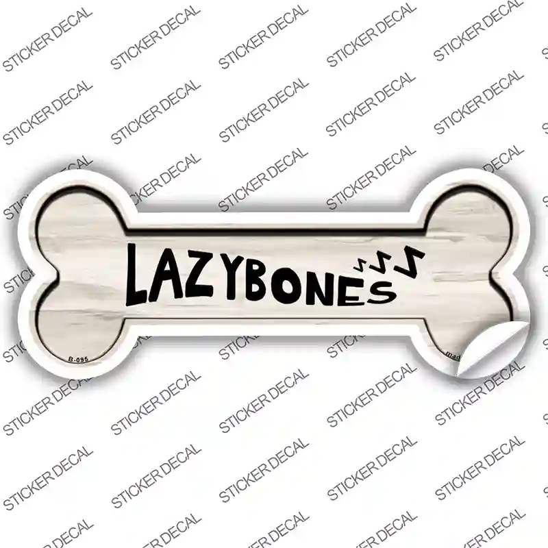 Lazybones Novelty Bone Sticker Decal Small