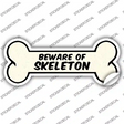 Beware of Skeleton Novelty Bone Sticker Decal Small