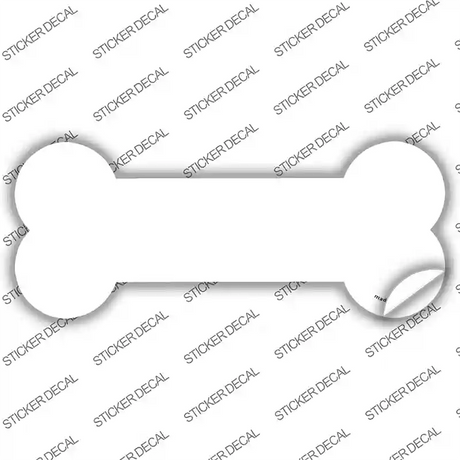 White Solid Novelty Bone Sticker Decal Small