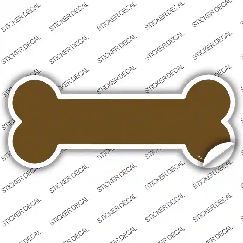 Brown Solid Novelty Bone Sticker Decal | Smart Blonde