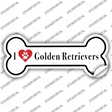 I Love Golden Retrievers Novelty Bone Sticker Decal Small