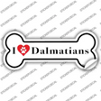 I Love Dalmatians Novelty Bone Sticker Decal Small