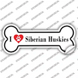 I Love Siberian Huskies Novelty Bone Sticker Decal Small