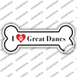 I Love Great Danes Novelty Bone Sticker Decal Small