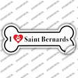 I Love Saint Bernards Novelty Bone Sticker Decal Small