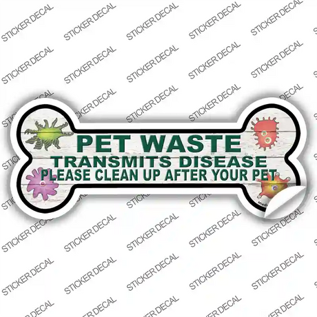 Pet Waste Novelty Bone Sticker Decal Small