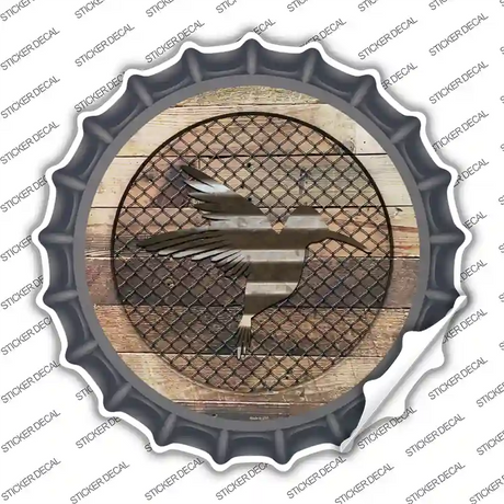 Hummingbird on Wood Novelty Bottle Cap Sticker Decal Small