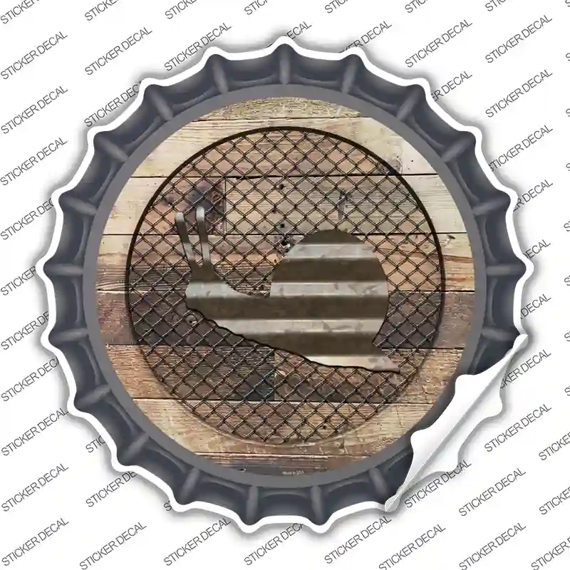 Snail on Wood Novelty Bottle Cap Sticker Decal