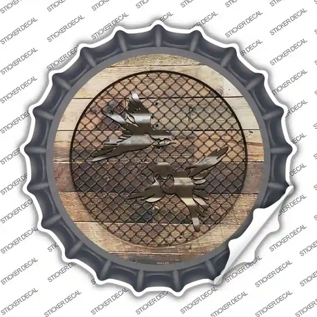 Little Birds on Wood Novelty Bottle Cap Sticker Decal Small