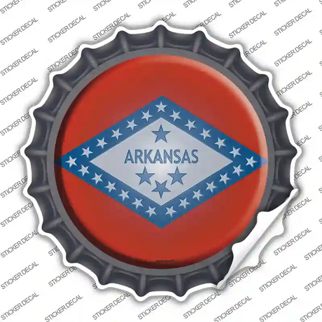 Arkansas State Flag Novelty Bottle Cap Sticker Decal Small