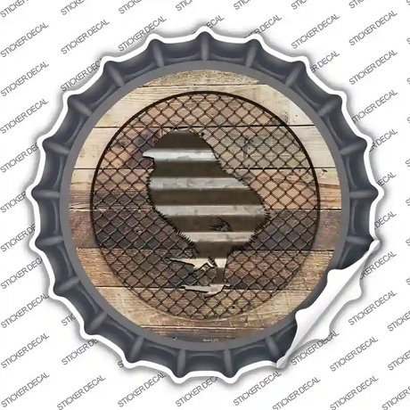 Chick on Wood Novelty Bottle Cap Sticker Decal Small