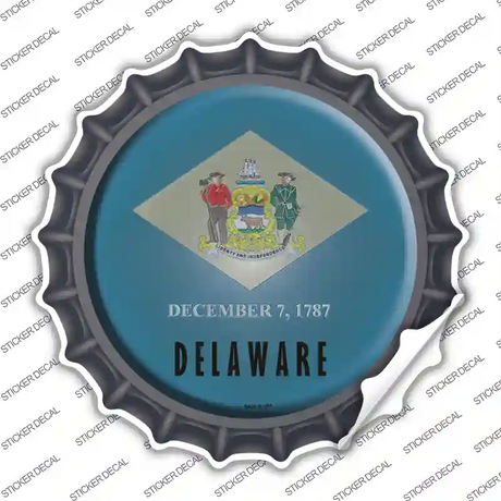 Delaware State Flag Novelty Bottle Cap Sticker Decal