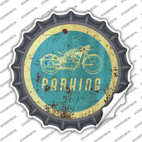 Motorcycle Parking Novelty Bottle Cap Sticker Decal Small