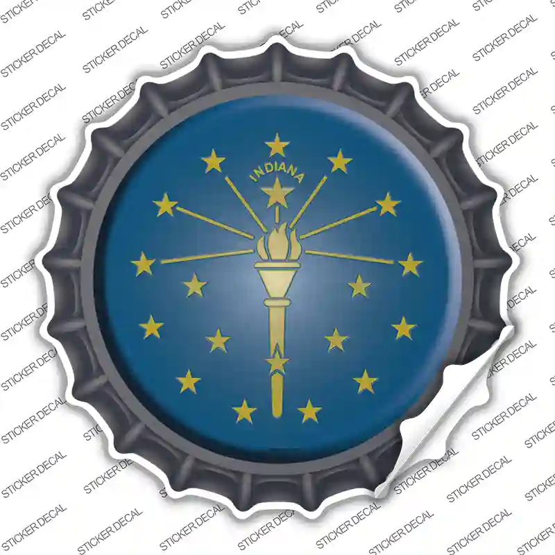 Indiana State Flag Novelty Bottle Cap Sticker Decal Small