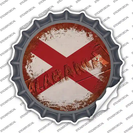 Alabama Rusty Stamped Novelty Bottle Cap Sticker Decal Small