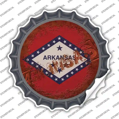 Arkansas Rusty Stamped Novelty Bottle Cap Sticker Decal Small