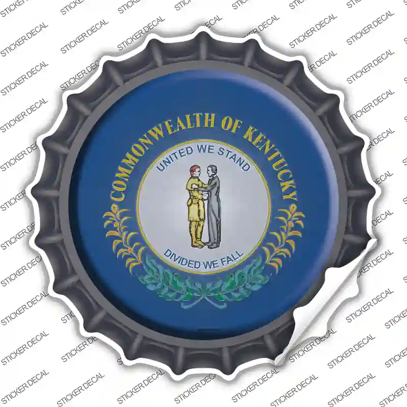 Kentucky State Flag Novelty Bottle Cap Sticker Decal Small