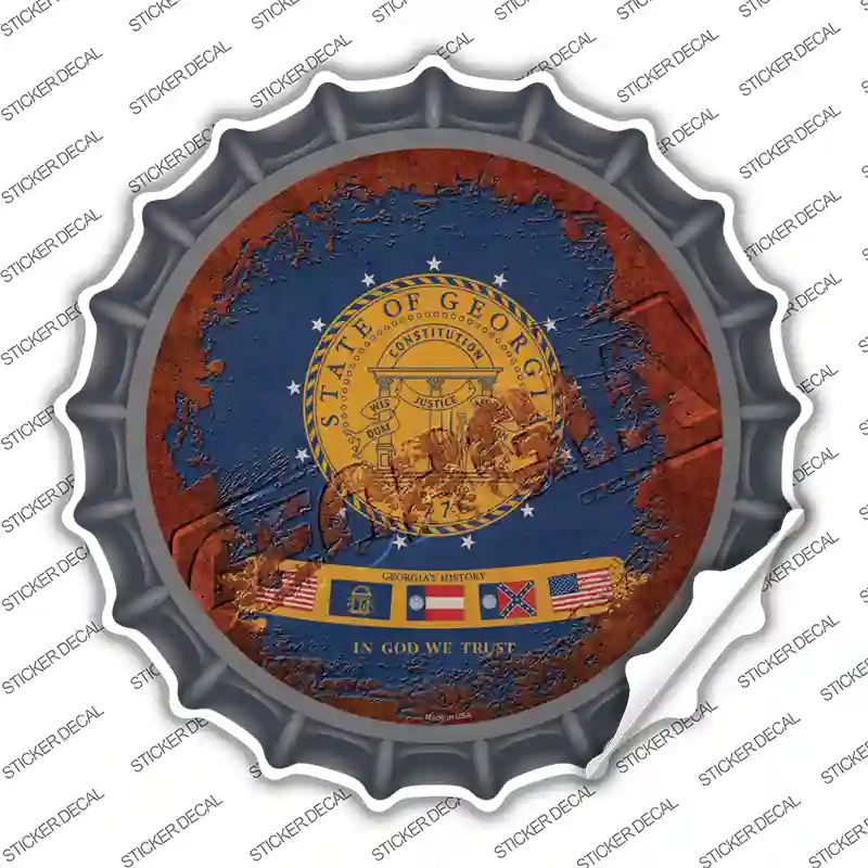 Georgia Rusty Stamped Novelty Bottle Cap Sticker Decal Small