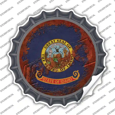 Idaho Rusty Stamped Novelty Bottle Cap Sticker Decal Small