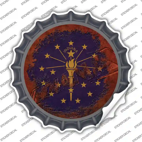 Indiana Rusty Stamped Novelty Bottle Cap Sticker Decal Small