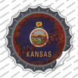 Kansas Rusty Stamped Novelty Bottle Cap Sticker Decal Small