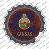 Kansas Rusty Stamped Novelty Bottle Cap Sticker Decal Small