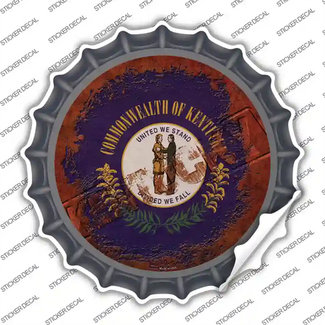 Kentucky Rusty Stamped Novelty Bottle Cap Sticker Decal Small