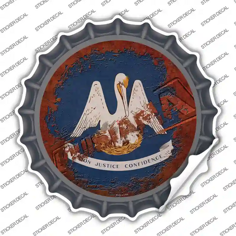 Louisiana Rusty Stamped Novelty Bottle Cap Sticker Decal