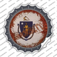 Massachusetts Rusty Stamped Novelty Bottle Cap Sticker Decal Small