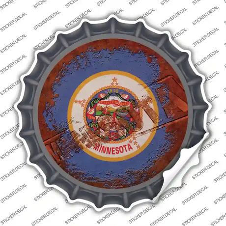 Minnesota Rusty Stamped Novelty Bottle Cap Sticker Decal Small