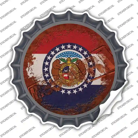 Missouri Rusty Stamped Novelty Bottle Cap Sticker Decal Small