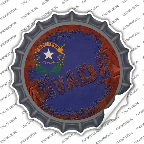 Nevada Rusty Stamped Novelty Bottle Cap Sticker Decal Small