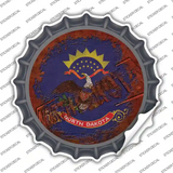 North Dakota Rusty Stamped Novelty Bottle Cap Sticker Decal Small