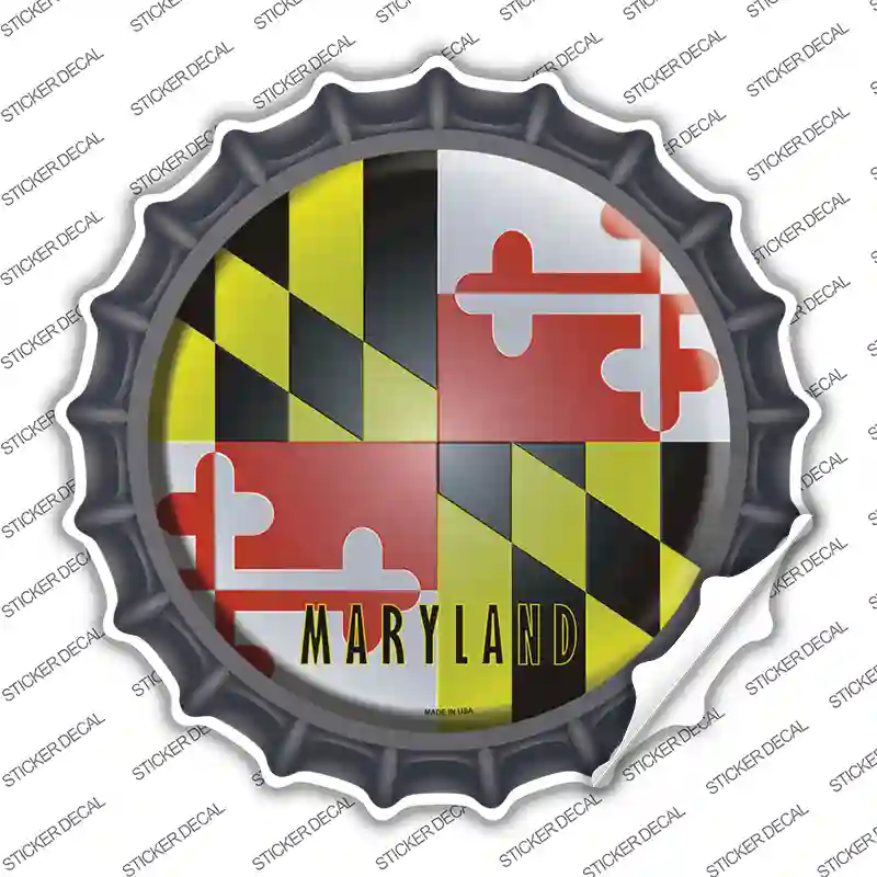 Maryland State Flag Novelty Bottle Cap Sticker Decal