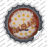 Rhode Island Rusty Stamped Novelty Bottle Cap Sticker Decal Small