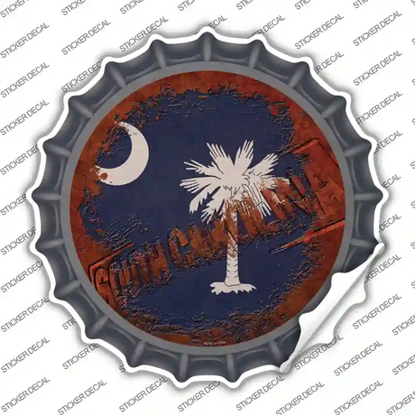 South Carolina Rusty Stamped Novelty Bottle Cap Sticker Decal Small